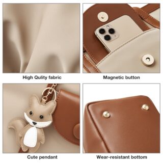 Foxer 9151041F Τσάντα Γυναικεία Μπέζ Καφέ Ώμου Shopper