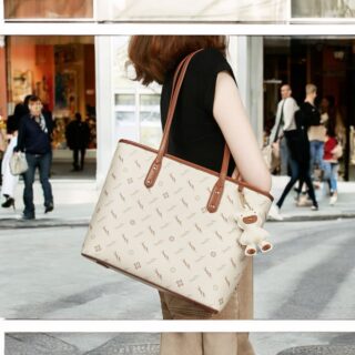 Δερμάτινη Γυναικεία Τσάντα PVC Shopper ‘Ωμου Foxer 900535F μπέζ/καφέ