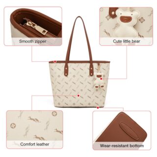 Δερμάτινη Γυναικεία Τσάντα PVC Shopper ‘Ωμου Foxer 900535F μπέζ/καφέ