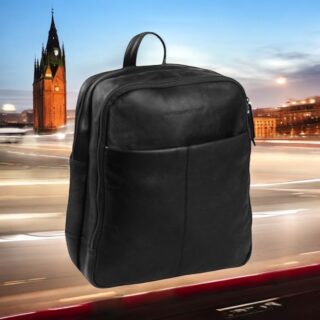 The Chesterfield Brand Dex Δερμάτινο Σακίδιο Πλάτης Μαύρο 22L 15.6