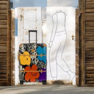 Andy Warhol Bric's Βαλίτσα μεγάλη 76cm Coloured Flowers Black