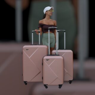 Βαλίτσες trolley (σέτ 3 τεμαχίων) Cardinal 2011 ροζ χρυσό