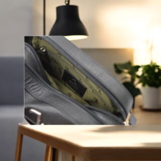 Atlas-60-101, Τσάντα Ώμου Δέρμα Saffiano Μεσαία Μαύρη