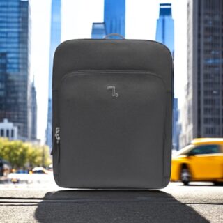 Atlas-20-125, Σακίδιο Πλάτης Δέρμα Saffiano Μεγάλο Μαύρο