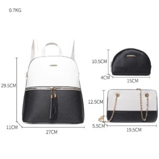 Γυναικείο σετ Σακίδιο πλάτης/τσάντα χιαστί/νεσεσέρ/πορτοφόλι Cardinal 316 white