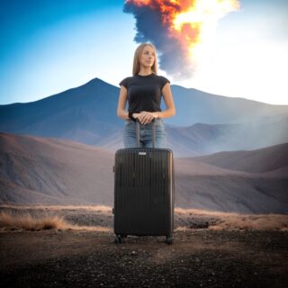 Βαλίτσα Σκληρή Άθραυστη με Επέκταση Cardinal (PP) μεγάλη 2018/70cm μαύρο