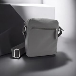 2Earth 60-101 Δερμάτινη Τσάντα Ώμου Γκρι Μεσαία