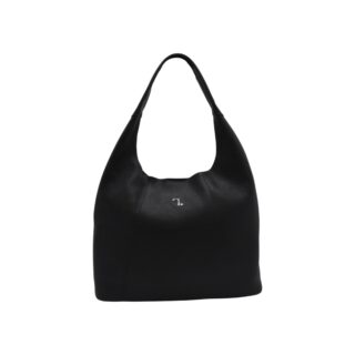 Alkioni-15-114 Τσάντα Γυναικεία Μεγάλη Δερμάτινη Μαύρη