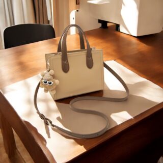 Δερμάτινη Γυναικεία Τσάντα Χειρός/Ώμου Tote Foxer 9158081F μπέζ