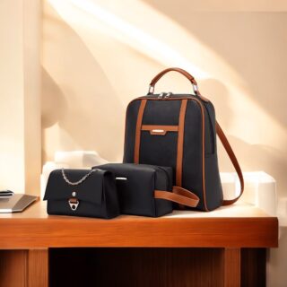 Γυναικείο σετ Σακίδιο πλάτης/νεσεσέρ /Τσάντα χιαστί Cardinal ZM 954 Black