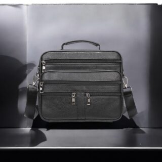 Cardinal 6015 Δερμάτινος Μικρός Χαρτοφύλακας Ώμου Μαύρος