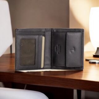 Jupiter-71-011 Δερμάτινο Πορτοφόλι Μαύρο