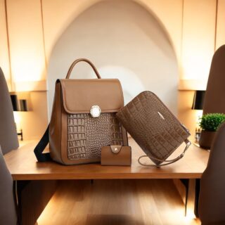 Γυναικείο σετ Σακίδιο πλάτης/τσάντα χειρός/mini πορτοφόλι Cardinal ZM 955 Coffee