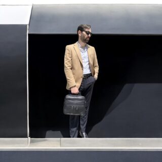 Cardinal 6015 Δερμάτινος Μικρός Χαρτοφύλακας Ώμου Μαύρος