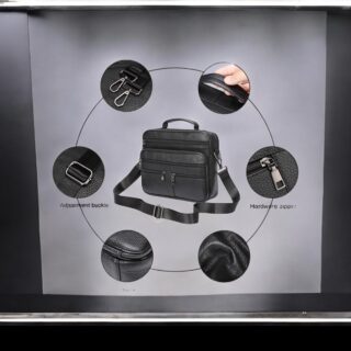 Cardinal 6015 Δερμάτινος Μικρός Χαρτοφύλακας Ώμου Μαύρος