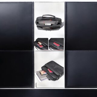 Cardinal 6015 Δερμάτινος Μικρός Χαρτοφύλακας Ώμου Μαύρος