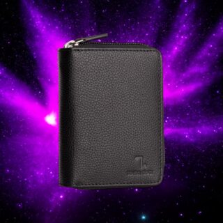 Neptune-72-008 Δερμάτινο Πορτοφόλι Με Φερμουάρ Μαύρο/Πράσινο