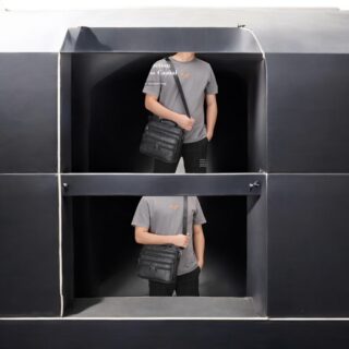 Cardinal 6015 Δερμάτινος Μικρός Χαρτοφύλακας Ώμου Μαύρος