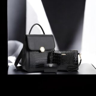 Γυναικείο σετ Σακίδιο πλάτης/τσάντα χειρός/mini πορτοφόλι Cardinal ZM 955 Black