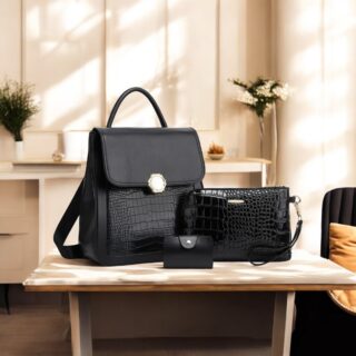 Γυναικείο σετ Σακίδιο πλάτης/τσάντα χειρός/mini πορτοφόλι Cardinal ZM 955 Black