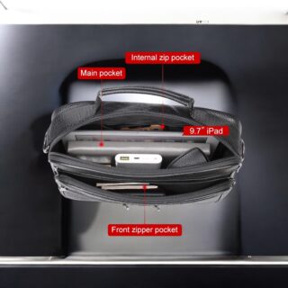 Cardinal 6015 Δερμάτινος Μικρός Χαρτοφύλακας Ώμου Μαύρος