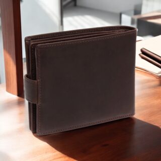 Leather Wallet Brown Curtis chesterfield δερμάτινο πορτοφόλι καφέ