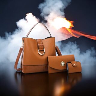 Γυναικείο σετ τσάντας χιαστί/ώμου/χειρός/mini Πορτοφόλι Cardinal zm965 Coffee