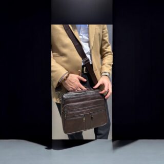 Δερμάτινος μικρός χαρτοφύλακας/Τσαντάκι Ώμου Cardinal 6015 καφέ