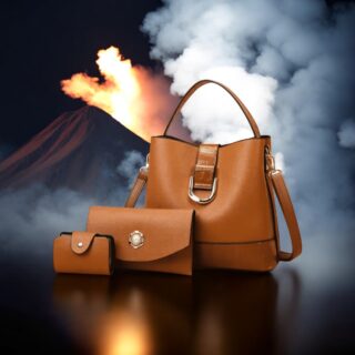 Γυναικείο σετ τσάντας χιαστί/ώμου/χειρός/mini Πορτοφόλι Cardinal zm965 Coffee