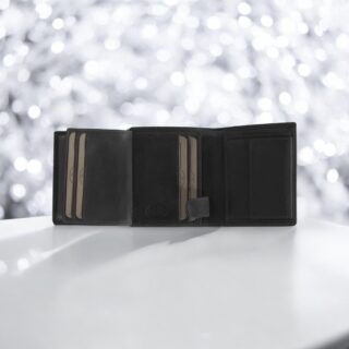 Leather Wallet Black Carl chesterfield δερμάτινο πορτοφόλι