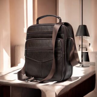 Δερμάτινο τσαντάκι ώμου Cardinal 510 Σκούρο καφέ