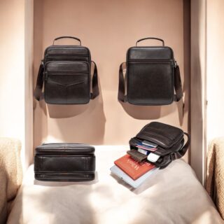 Δερμάτινο τσαντάκι ώμου Cardinal 510 Σκούρο καφέ