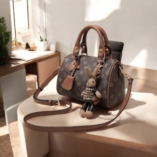 Foxer 9151063F Τσάντα Γυναικεία Καφέ Χιαστί Χειρός PVC