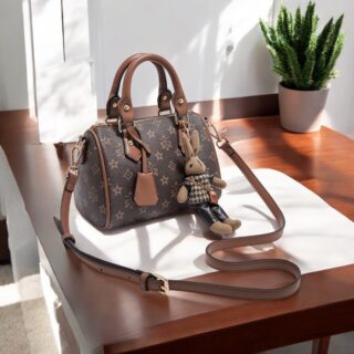 Foxer 9151063F Τσάντα Γυναικεία Καφέ Χιαστί Χειρός PVC