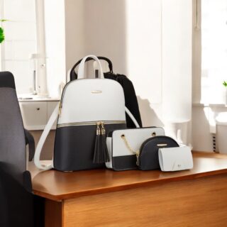 Γυναικείο σετ Σακίδιο πλάτης/τσάντα χιαστί/νεσεσέρ/πορτοφόλι Cardinal 316 white