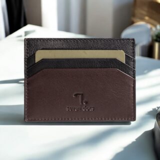Valentino-90-005 Δερμάτινη Θήκη Καρτών Σκούρο Καφέ