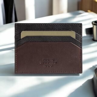 Valentino-90-005 Δερμάτινη Θήκη Καρτών Σκούρο Καφέ