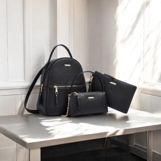 Γυναικείο σετ Σακίδιο πλάτης/τσάντα χιαστί/τσάντα χειρός Cardinal ZM906 μαύρο