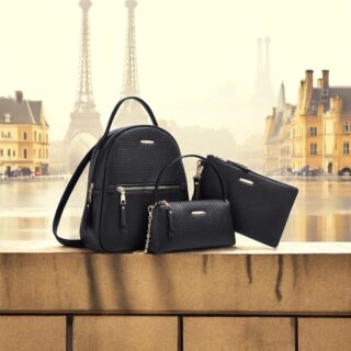 Γυναικείο σετ Σακίδιο πλάτης/τσάντα χιαστί/τσάντα χειρός Cardinal ZM906 μαύρο