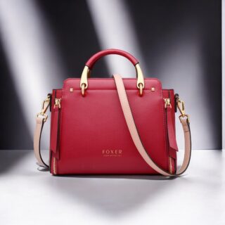 Δερμάτινη Γυναικεία Τσάντα Χειρός/Ώμου Foxer 928019F κόκκινο