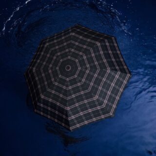 Knirps T.200 Ομπρέλα Duomatic Αντιανεμική Καρό Σκούρο Μπλε