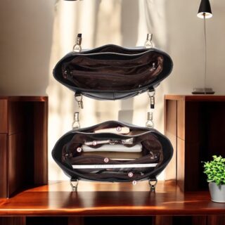 Δερμάτινη Γυναικεία Τσάντα Shopper ‘Ωμου Foxer 986003F μαύρο