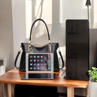 Δερμάτινη Γυναικεία Τσάντα Shopper ‘Ωμου Foxer 986003F μαύρο