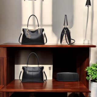 Δερμάτινη Γυναικεία Τσάντα Shopper ‘Ωμου Foxer 986003F μαύρο