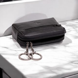 Jupiter-50-006 Δερμάτινη Κλειδοθήκη Μαύρη