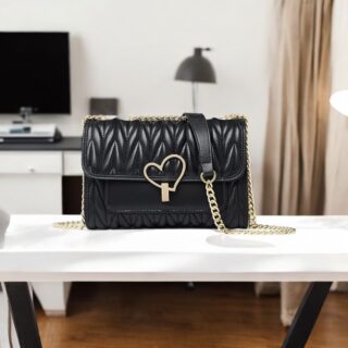 Δερμάτινη Γυναικεία Τσάντα Χιαστί Foxer 953168F μαύρο