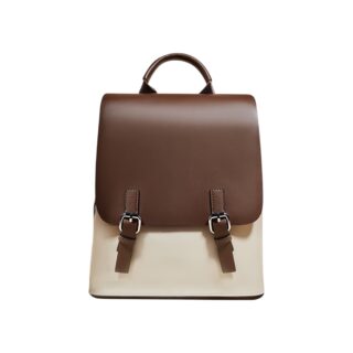 Foxer 900403F Σακίδιο Πλάτης Γυναικείο Καφέ Άσπρο Δερμάτινο