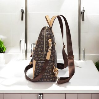 Foxer 9151057F Σακίδιο Πλάτης Γυναικείο Καφέ Δερμάτινο PVC