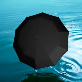 Knirps T.771 Ομπρέλα Βροχής Automatic Ξύλινη Λαβή Μαύρη