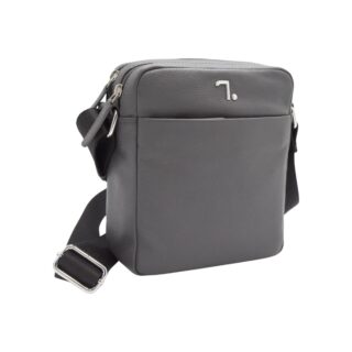 2Earth 60-101 Δερμάτινη Τσάντα Ώμου Γκρι Μεσαία